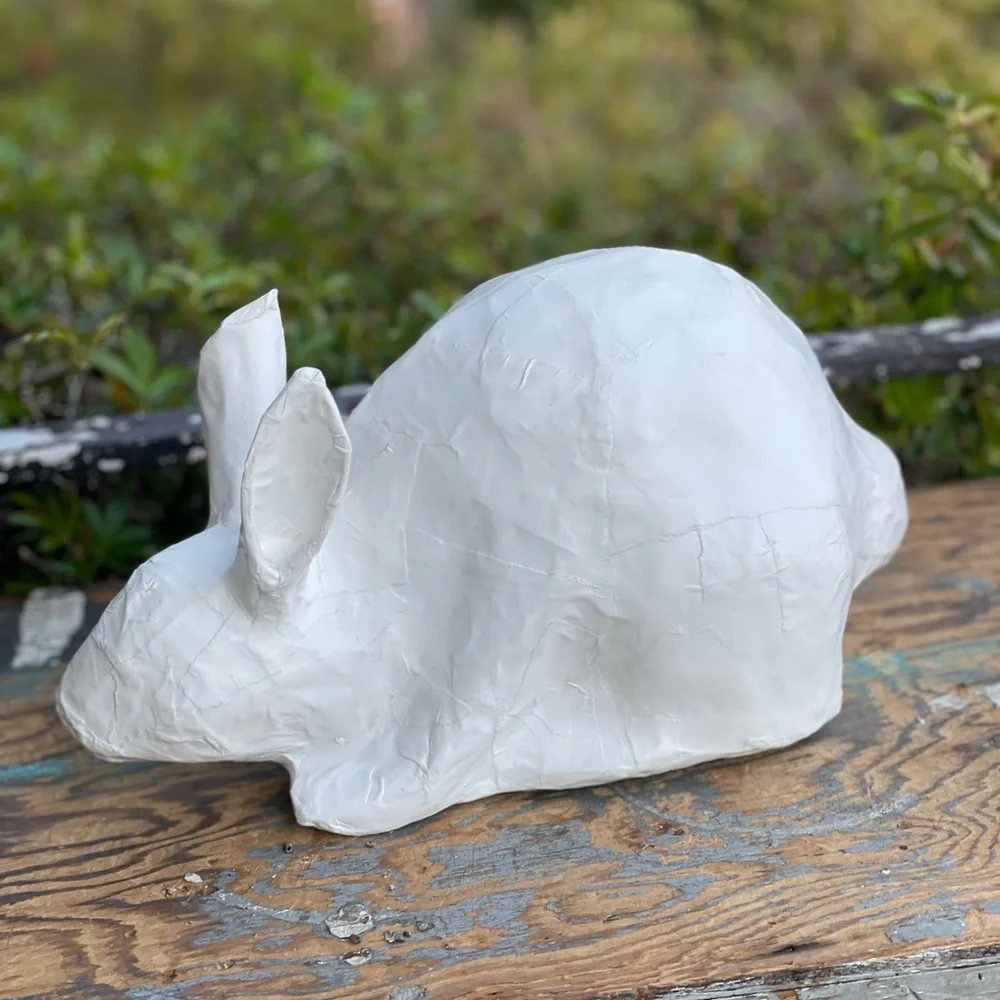 Crate & Barrel paper mache bunny rabbit Spring Easter Decor
